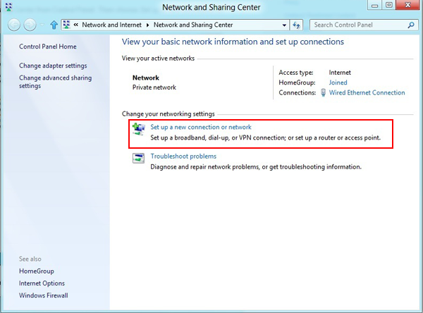 Configurare VPN PPTP pe Windows 8